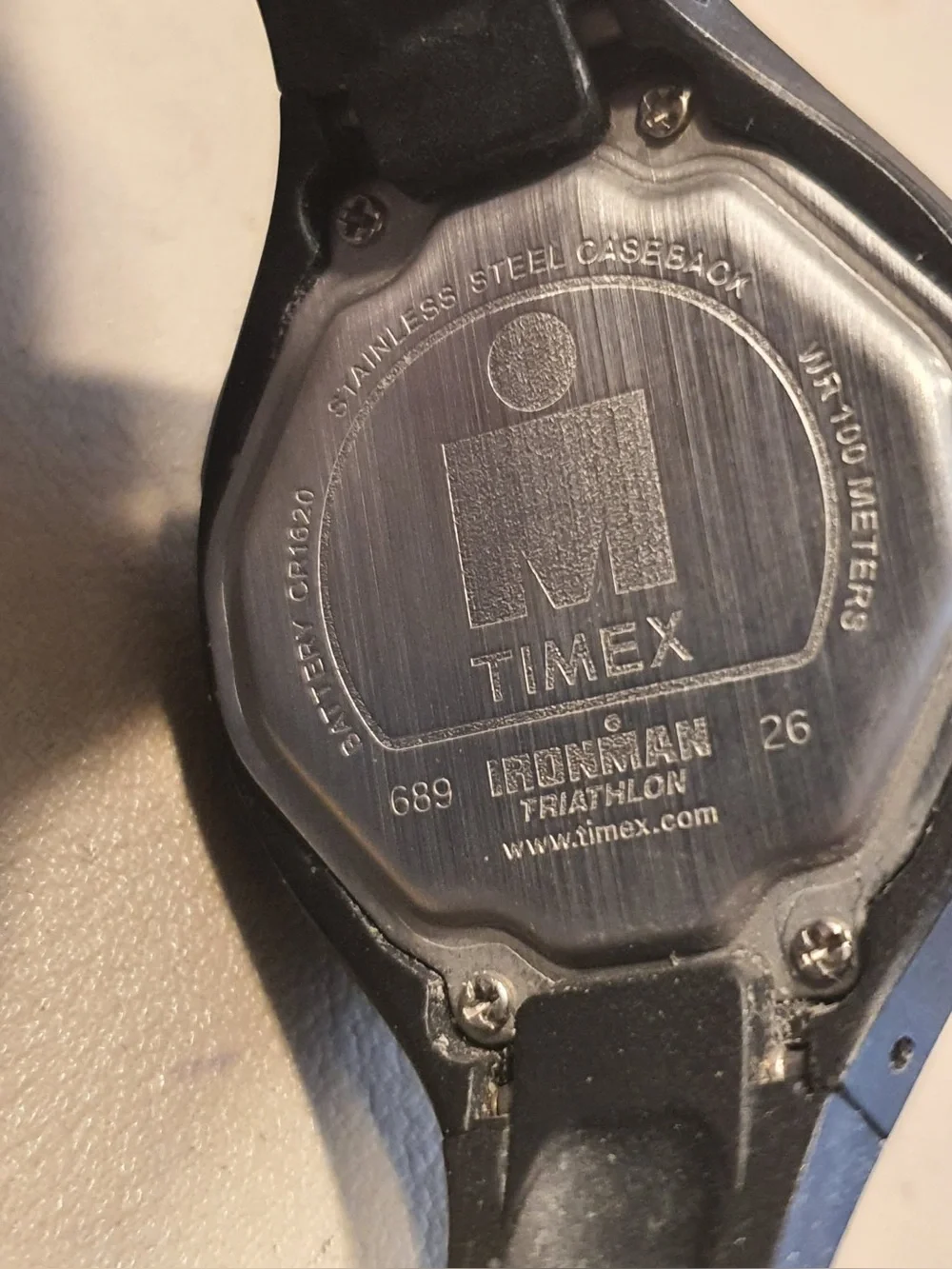 10/$20Timex Ironman Triathlon Black/Lavender Digital Alarm Chrono Women's Watch